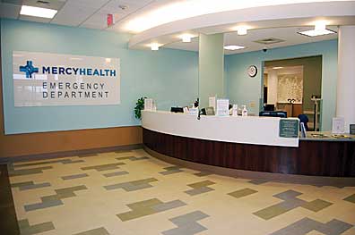 emergency mercy department nearly renovations complete reception hospital area waiting room clermont upgrades feature health
