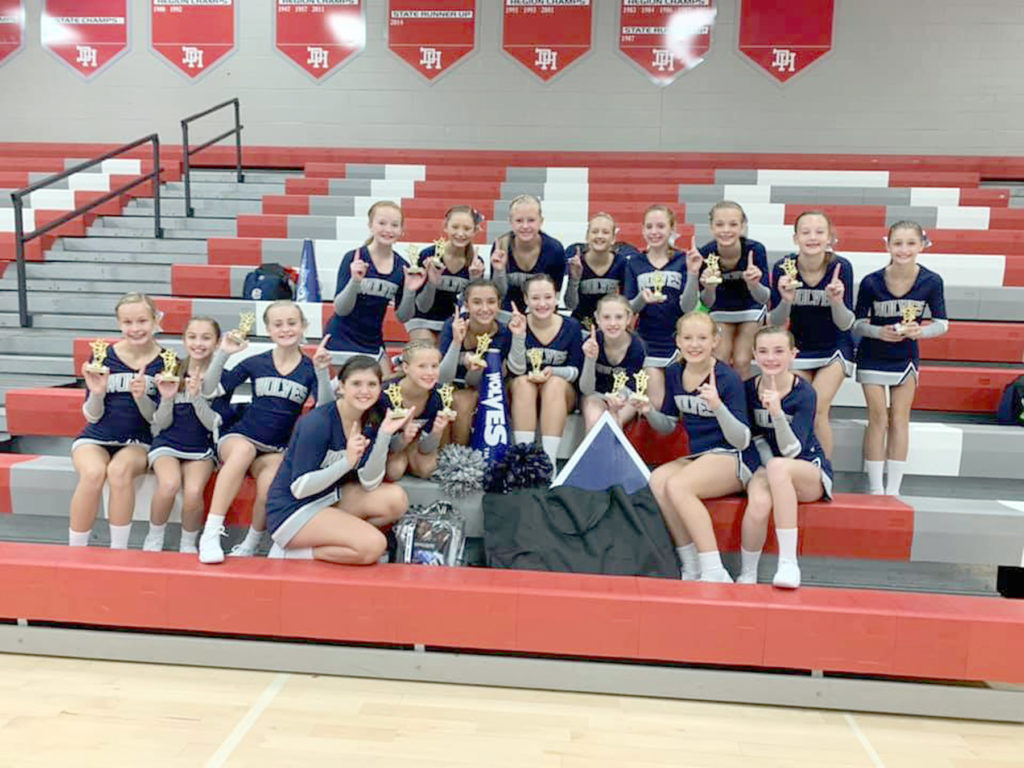West Clermont Wolves Middle School Cheer squad wins first place at two